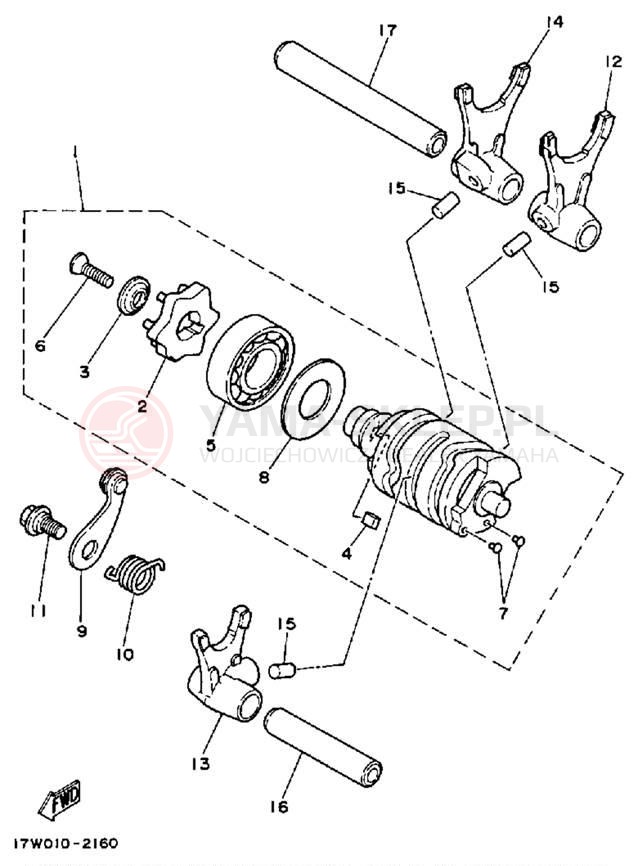 Schemat "Wodziki, automat" do Yamaha ENDURO DT50U/DT50L/DT50LC