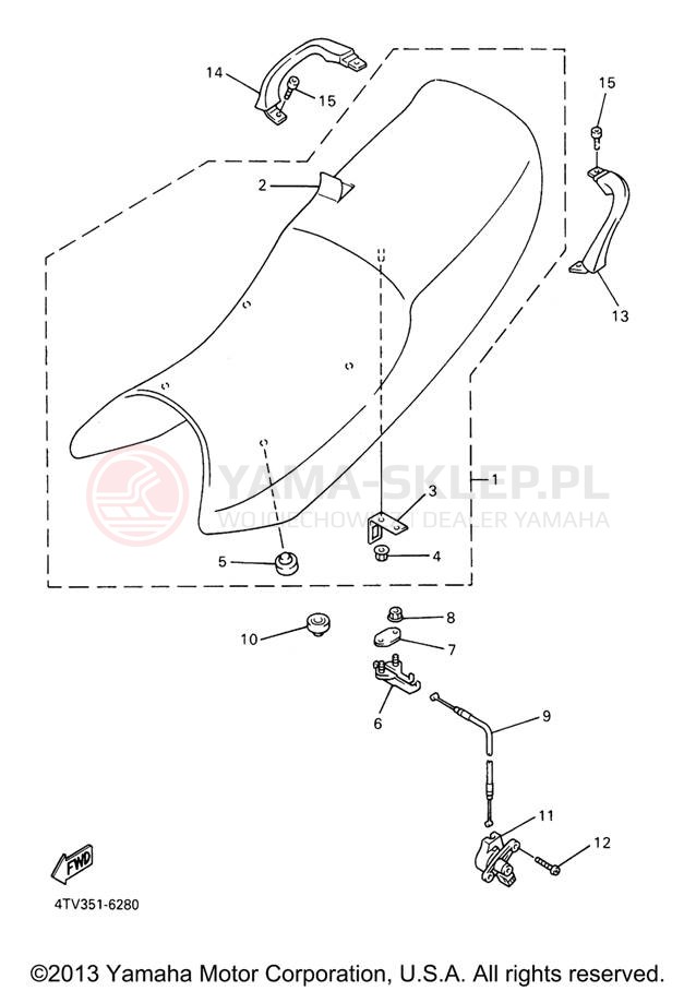 Schemat "siedzenie" do Yamaha YZF600R YZF600RVC/YZF600RV
