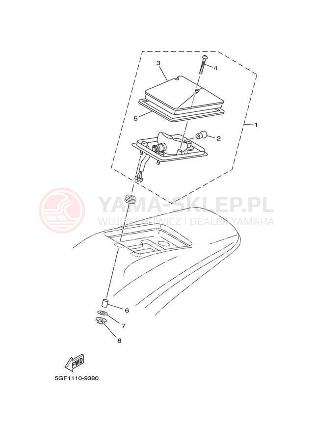 Schemat "lampa tył" do Yamaha TT-R250 TTR250SC/TTR250S