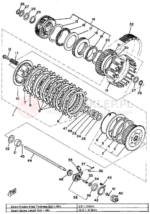 Schemat "sprzęgło" do Yamaha XS850SG