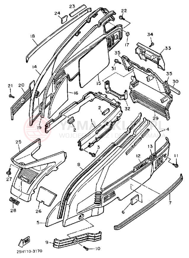 Schemat "owiewki" do Yamaha RIVA 180 XC180K/XC180KC