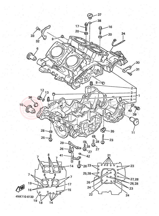 Schemat "Obudowa silnika" do Yamaha XVZ13AKC/XVZ13AK