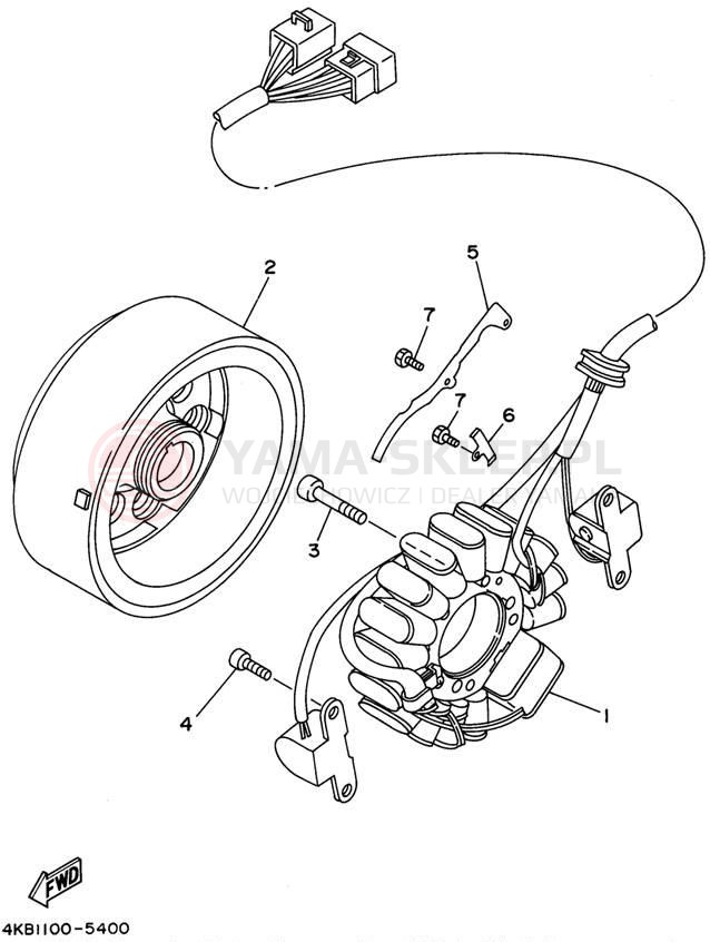 Schemat "prądnica" do Yamaha YFM35FXG_M