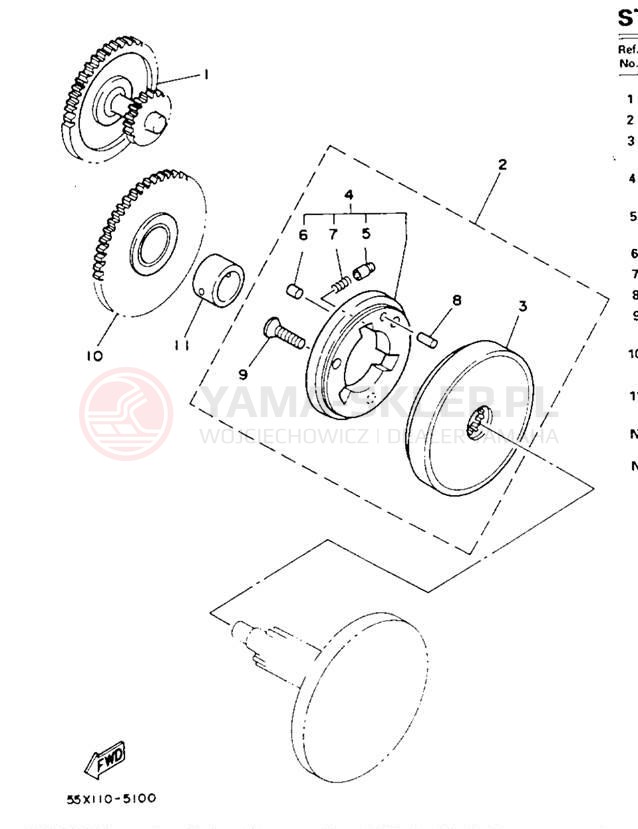 Schemat "rozrusznik" do Yamaha YFM100W