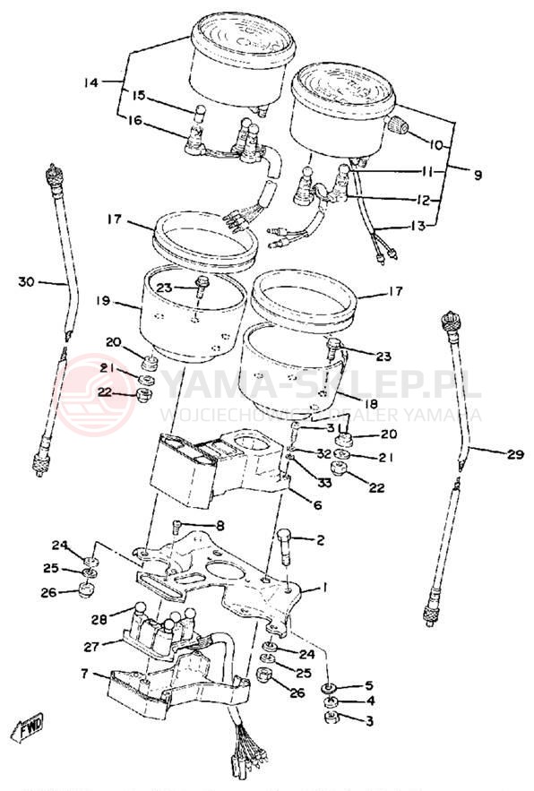 Schemat "Przędkościomierz" do Yamaha XS500D