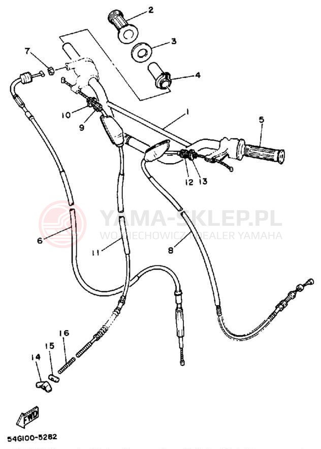 Schemat "Kierownica i osprzęt" do Yamaha BIG WHEEL ELEC START BW200EU