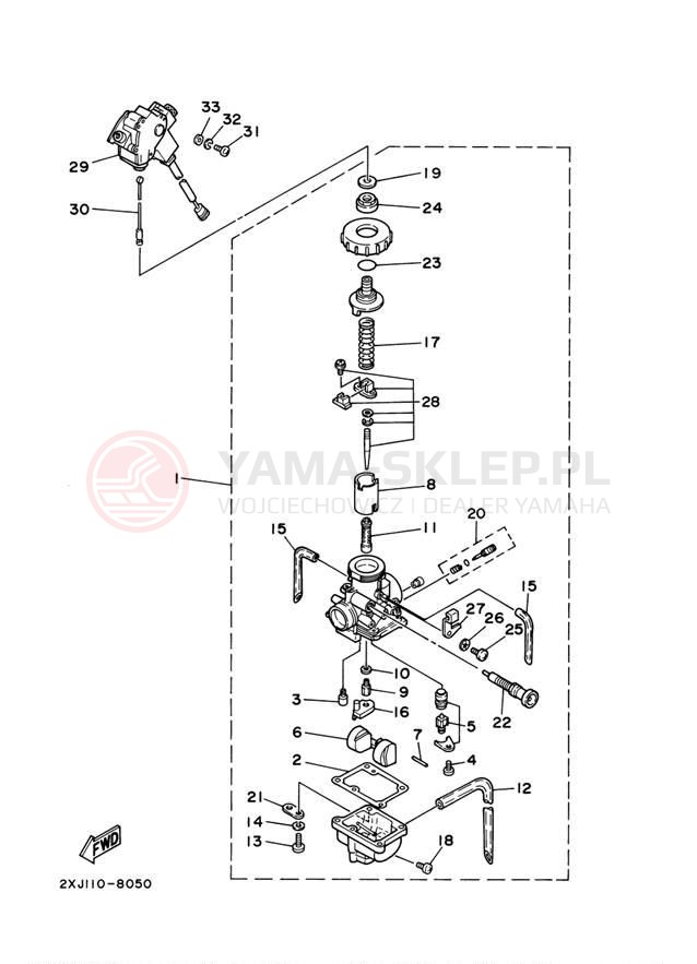 Schemat "Gaźnik" do Yamaha BLASTER YFS200N