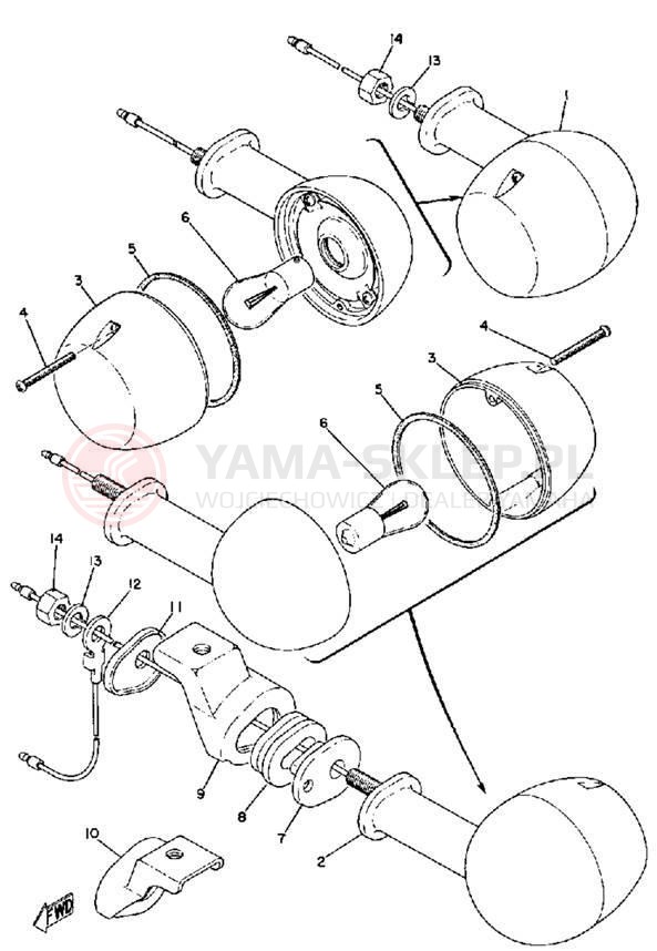 Schemat "kierunkowskazy" do Yamaha G6SB