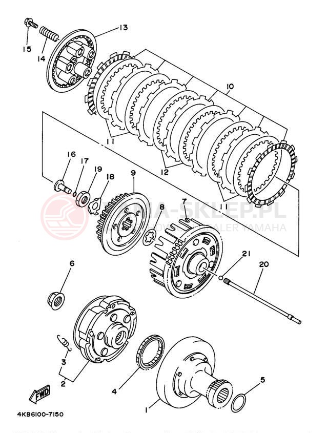 Schemat "sprzęgło" do Yamaha WOLVERINE YFM35FXK