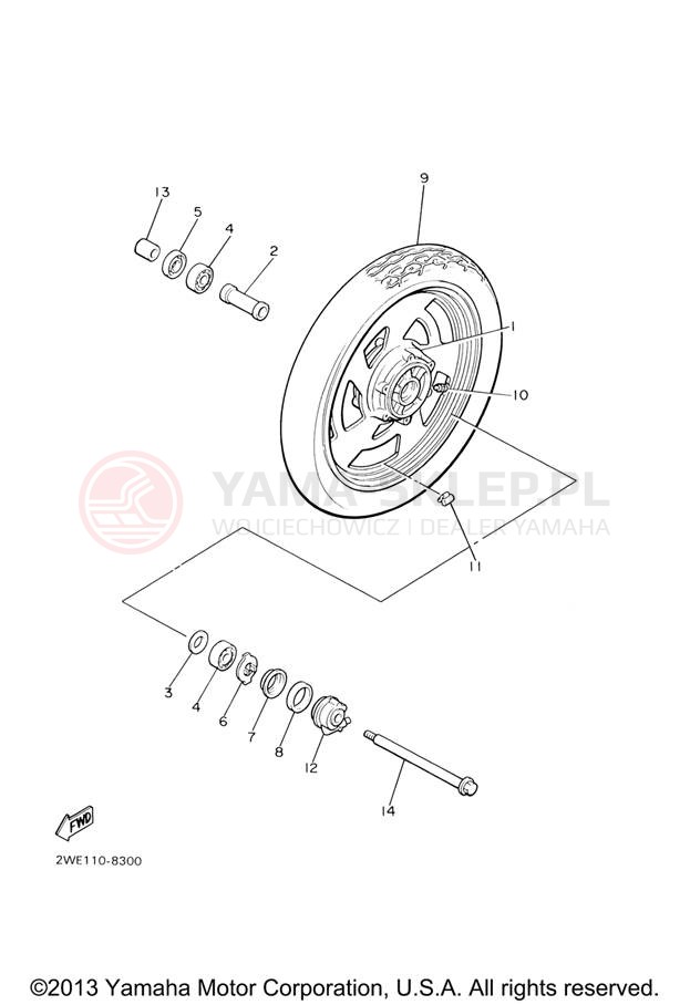 Schemat "Koło przód" do Yamaha V-MAX VMX12VC/VMX12V