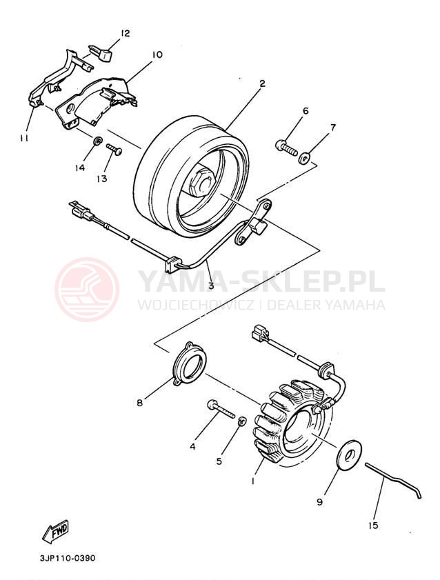 Schemat "prądnica" do Yamaha V-MAX 1200 VMX12JC/VMX12J