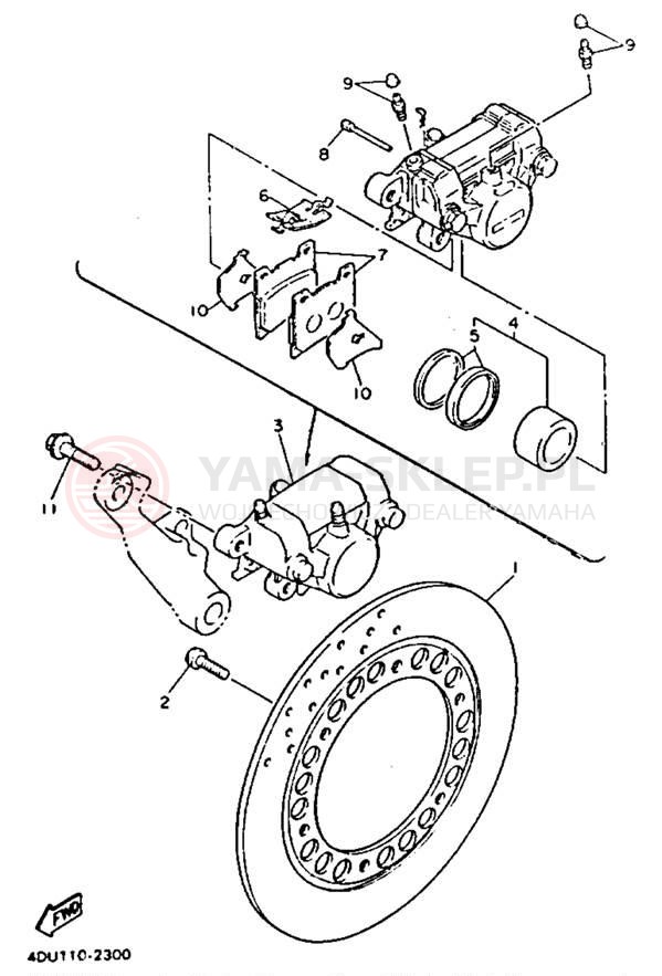 Schemat "Zacisk hamulcowy tylny" do Yamaha SECA II XJ600SDC/XJ600SD