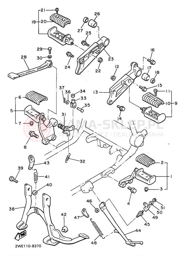 Schemat "Stopka postojowa i podnóżki" do Yamaha V-MAX 1200 VMX12JC/VMX12J