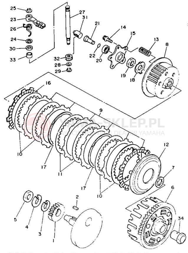 Schemat "sprzęgło" do Yamaha WARRIOR YFM350XB_M