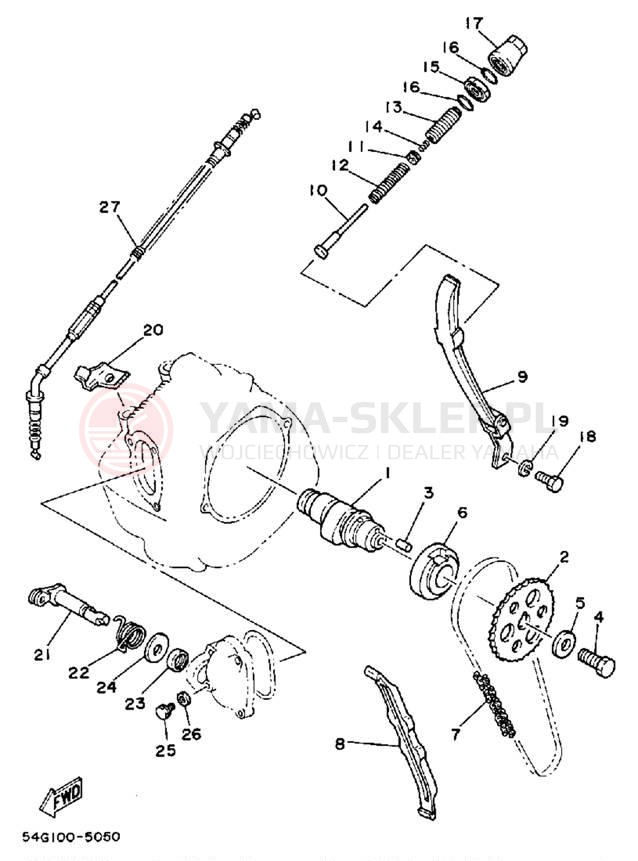 Schemat "Rozrząd - łańcuszek" do Yamaha BW200N