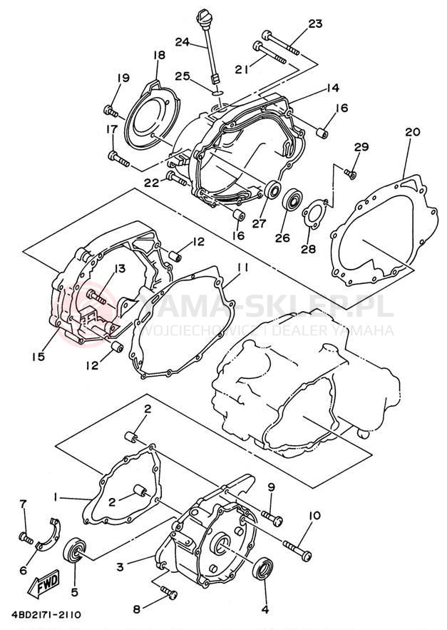 Schemat "Pokrywa silnika" do Yamaha YFB250H_MN/YFB250UH_M