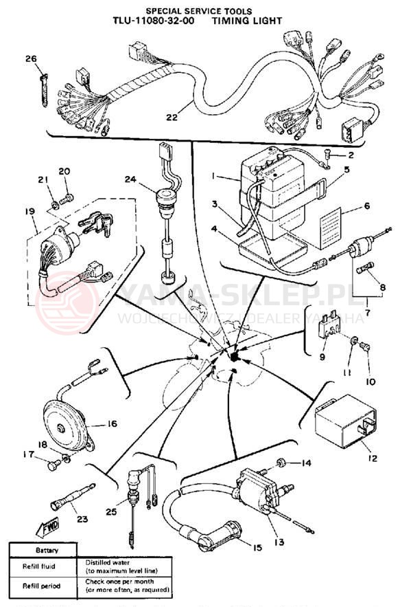 Schemat "układ elektryczny" do Yamaha LB50PE