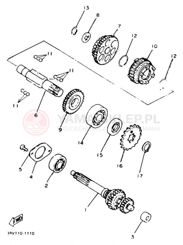 Schemat "Skrzynia biegów " do Yamaha Y-ZINGER PW80F