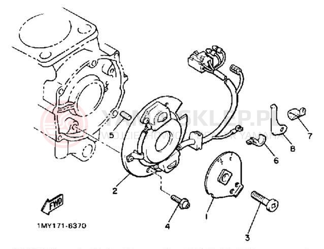 Schemat "Układ zapłonowy" do Yamaha MAXIM X XJ700XS/XJ700XSC