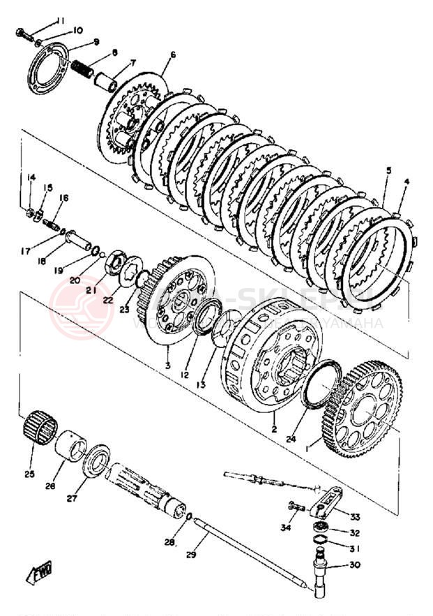 Schemat "sprzęgło" do Yamaha TZ750A