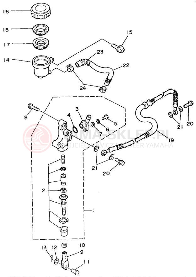Schemat "Pompa hamulcowa tył" do Yamaha WARRIOR YFM350XB_M