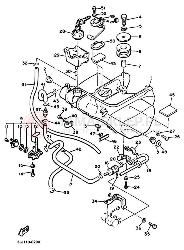 Schemat "zbiornik paliwa" do Yamaha XVZ13DB/XVZ13DBC