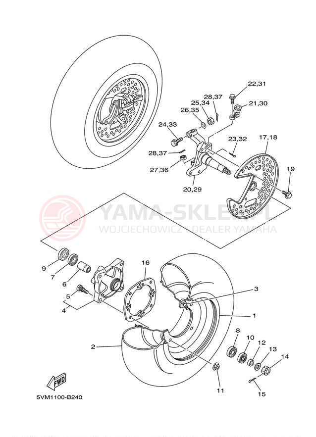 Schemat "Koło przód" do Yamaha BLASTER YFS200V