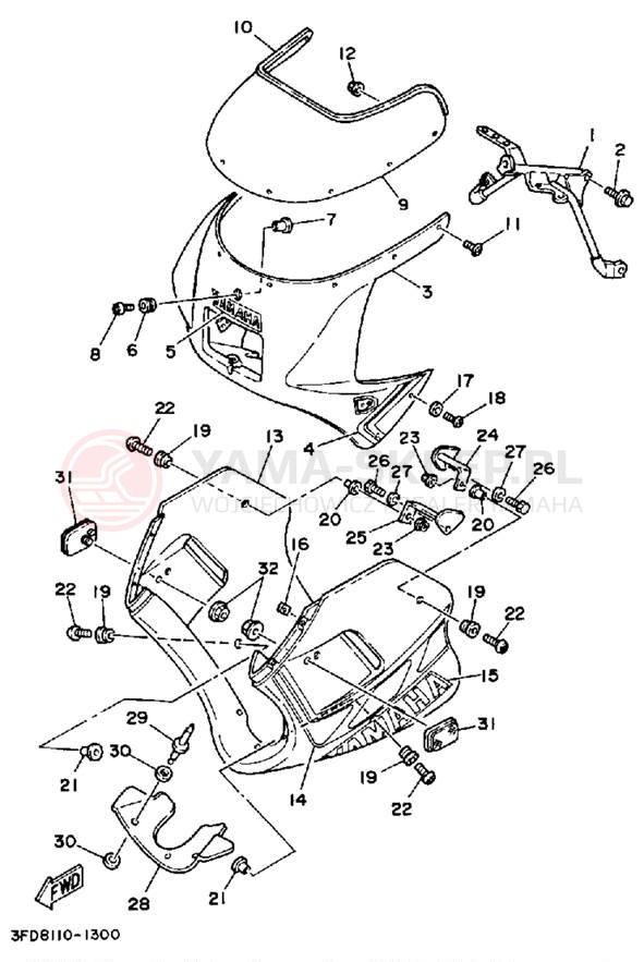 Schemat "Owiewki" do Yamaha YSR50B