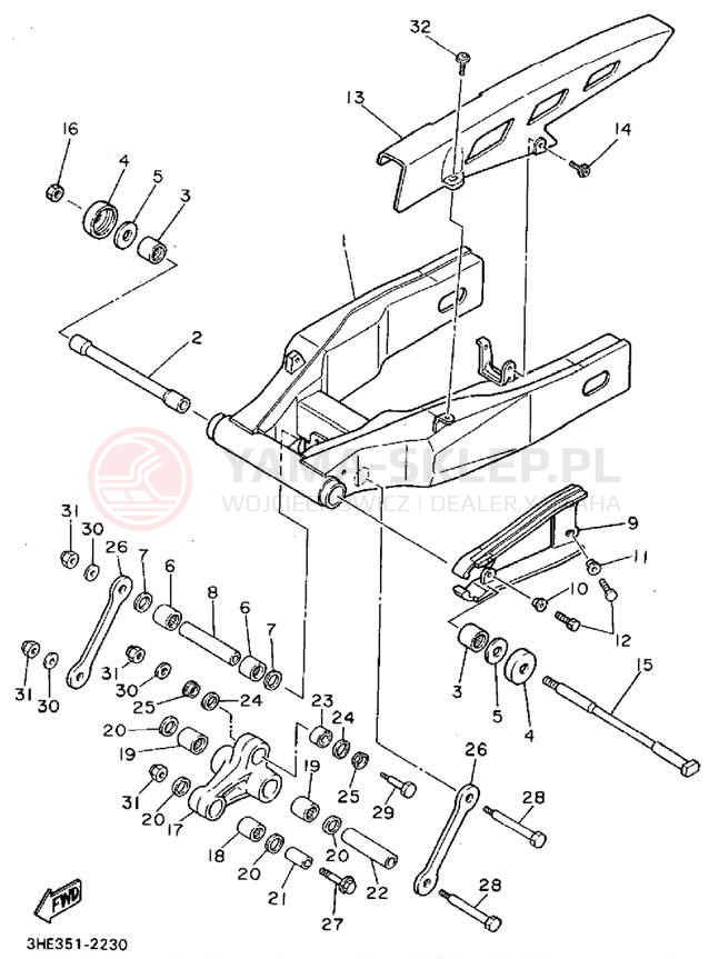 Schemat "wahacz" do Yamaha FZR600RFC