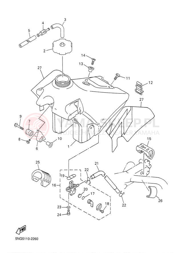 Schemat "zbiornik paliwa" do Yamaha WR426F WR426FP