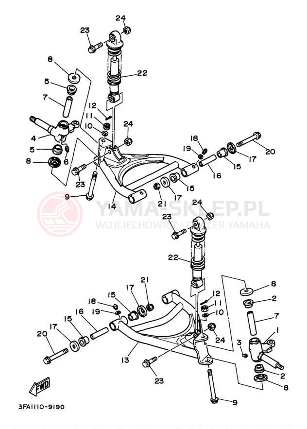 Schemat "Koło przód" do Yamaha BREEZE YFA1J