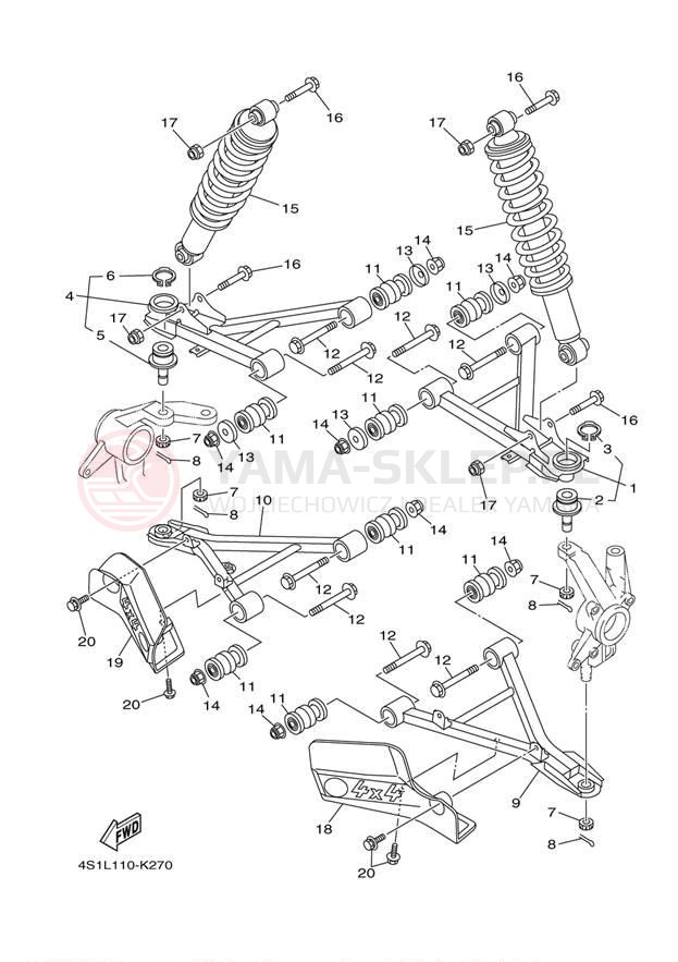 Schemat "Koło przód" do Yamaha BIG BEAR 4WD HUNTER YFM40FBHB