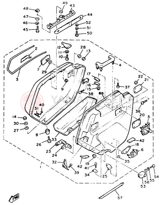 Schemat "Kufry boczne" do Yamaha XVZ12DL/XVZ12DKC2