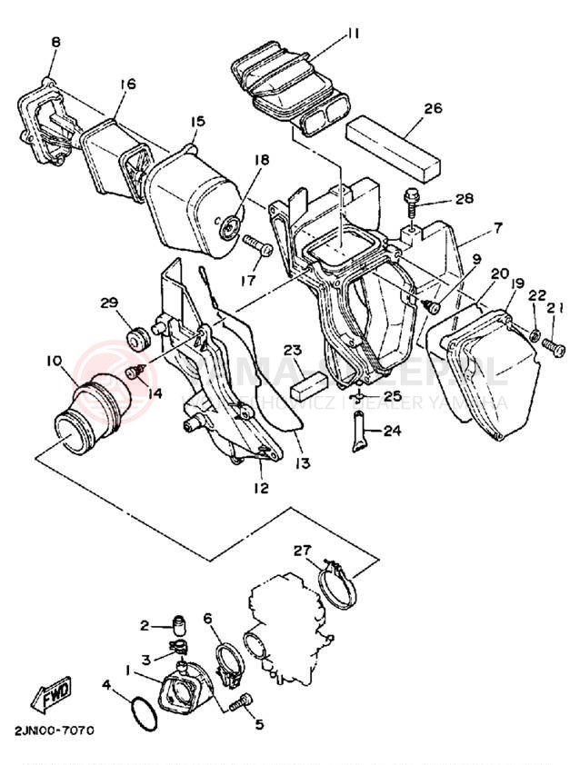 Schemat "Filtr powietrza" do Yamaha BIG WHEEL BW350T