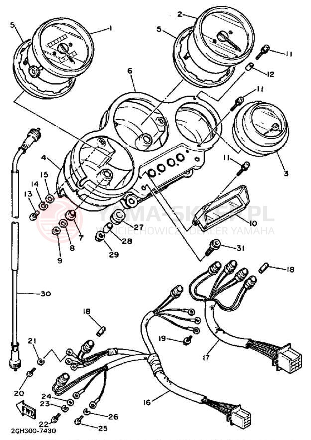 Schemat "licznik" do Yamaha FZR750RT