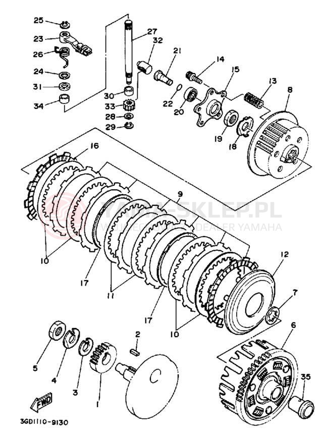Schemat "sprzęgło" do Yamaha WARRIOR YFM350XW