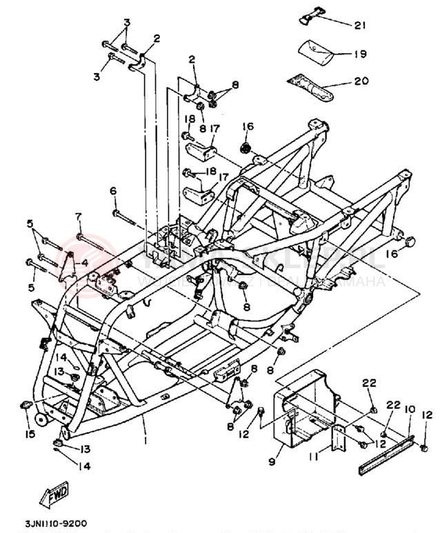 Schemat "rama" do Yamaha PRO-4 PRO HAULER YFU1W