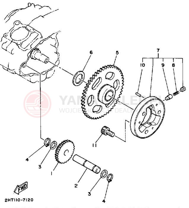 Schemat "rozrusznik" do Yamaha MOTO-4 YFM250A