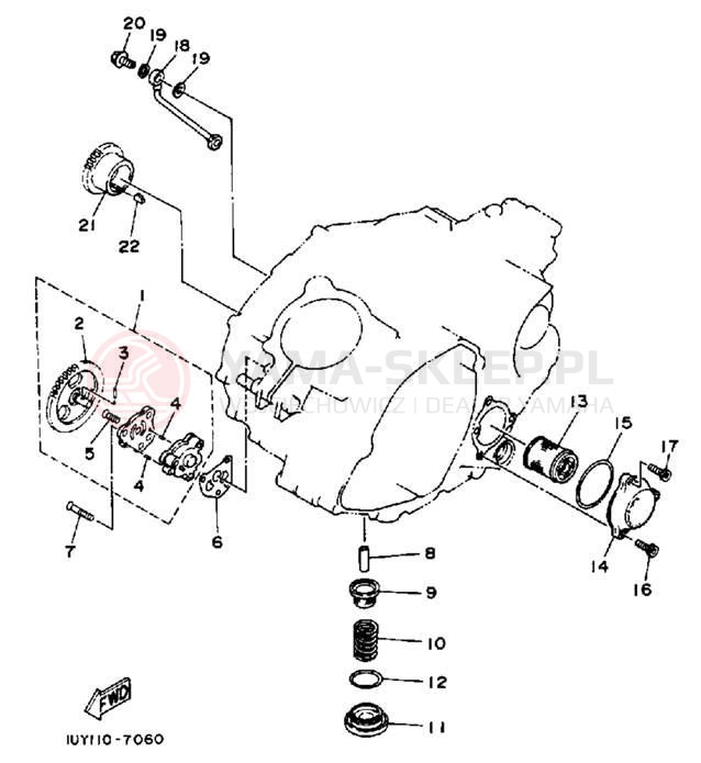 Schemat "Pompa olejowa" do Yamaha WARRIOR YFM350XU