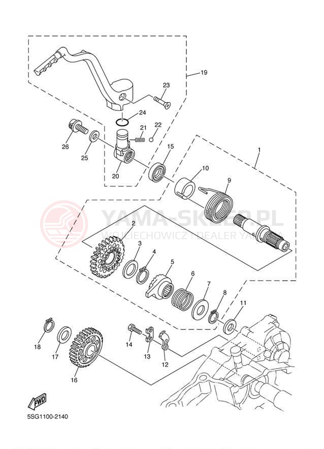 Schemat "rozrusznik" do Yamaha YZ250F YZ250FT