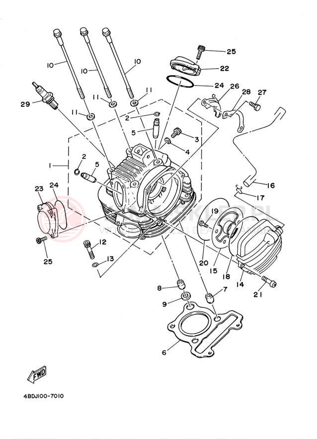 Schemat "głowica" do Yamaha TIMBERWOLF 4WD YFB250FWM
