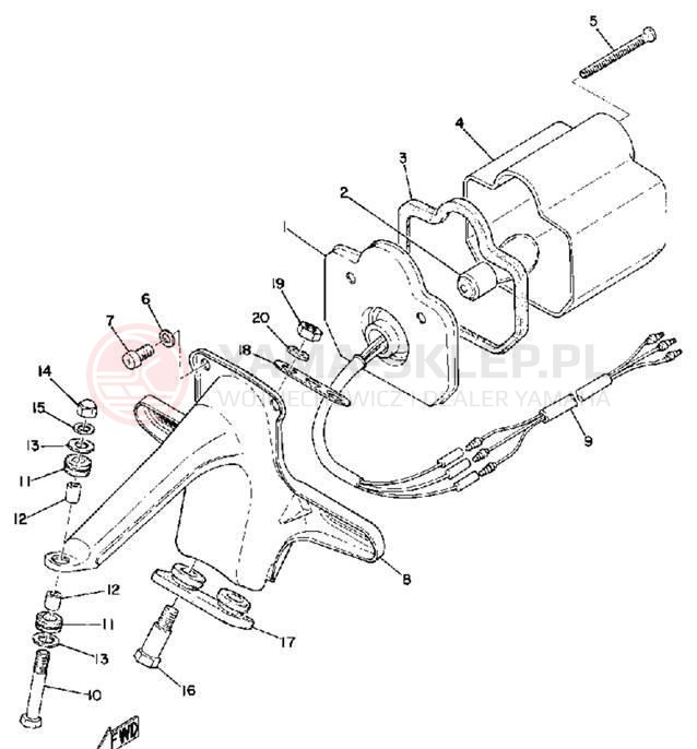 Schemat "Oświetlenie tył" do Yamaha RT1M/RT1