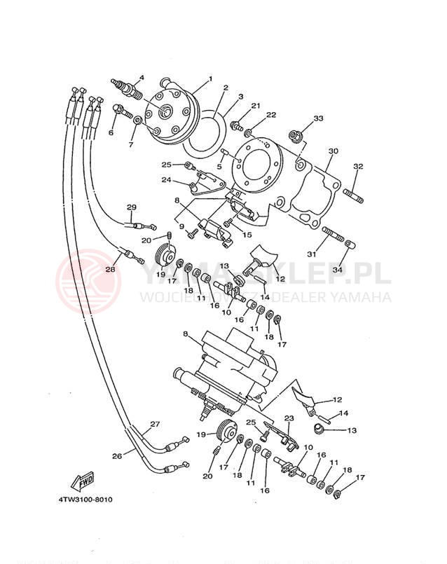 Schemat "głowica" do Yamaha TZ250L