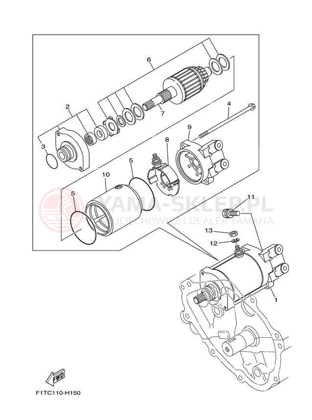 Schemat "rozrusznik" do Yamaha SX210 LAT1100BM