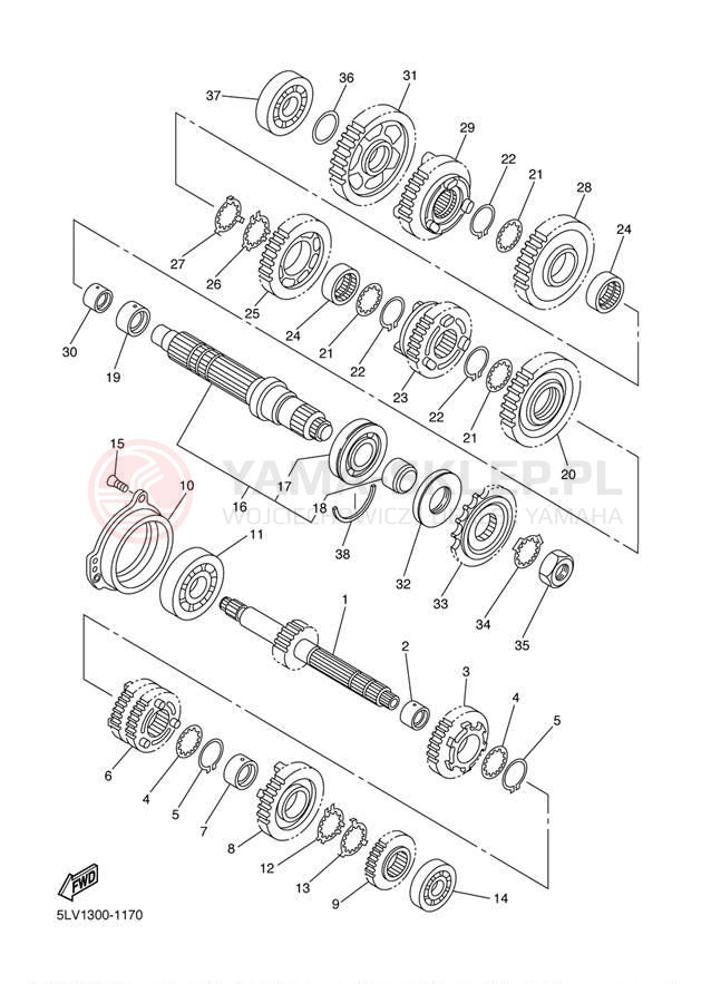 Schemat "Skrzynia biegów " do Yamaha FZ-1 FZS1S/FZS1SC