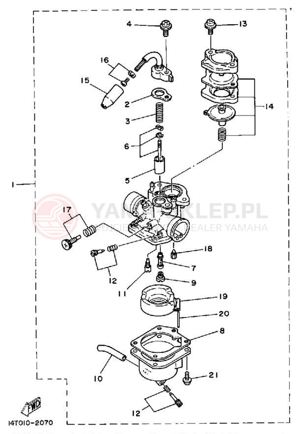Schemat "Gaźnik" do Yamaha RIVA 50 CA50L