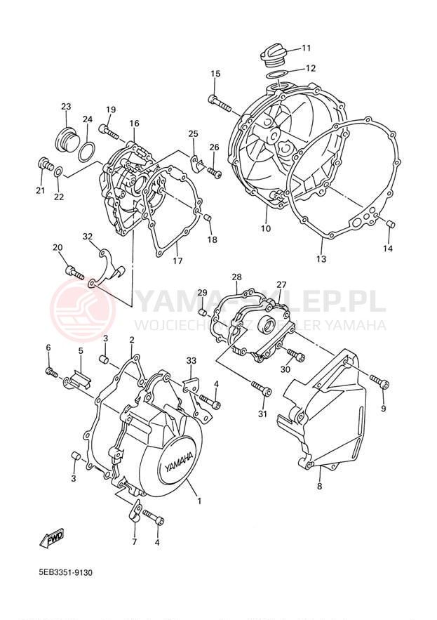 Schemat "Pokrywa silnika" do Yamaha YZFR6 YZFR6P/YZFR6PC