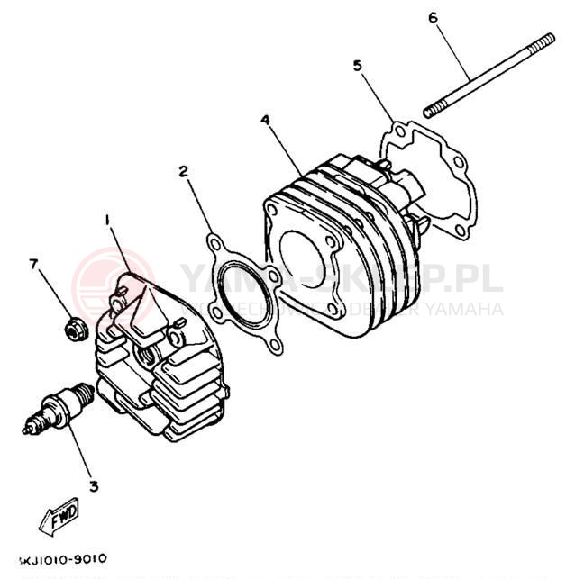 Schemat "cylinder" do Yamaha JOG CY50D