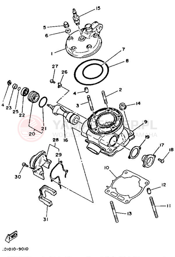 Schemat "głowica" do Yamaha YZ125W