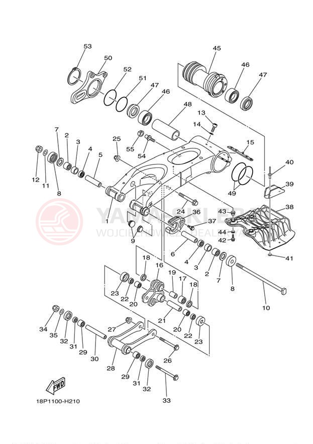 Schemat "wahacz" do Yamaha YFZ450R YFZ45RBW/YFZ45RBL